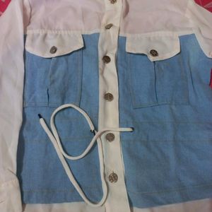 ARJ Fashion Women Solid Casual Light Blue Shirt