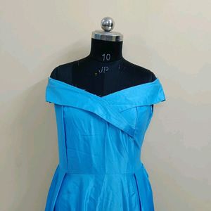 Blue Gown With Slit