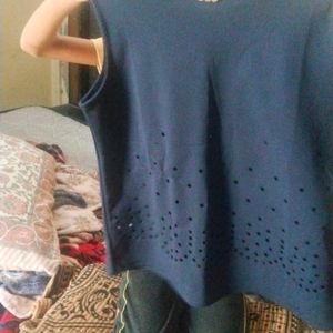 Dark Blue Party Top