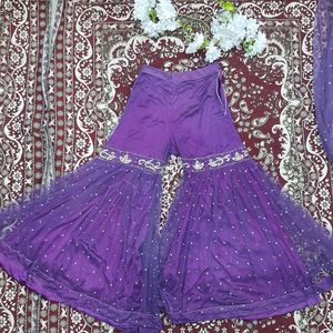 Purple colour Sharara suit💜