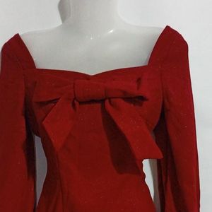 Red Sparkly Bow Dress