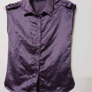 PURPLE SATIN SHIRT