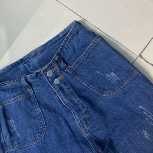 Women High-Waisted Denim Joggers