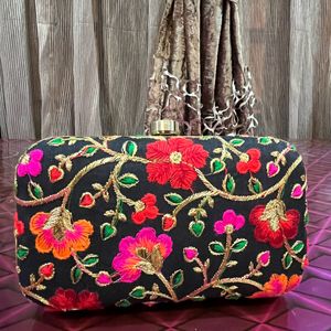 Floral Printed Fabric Clutch