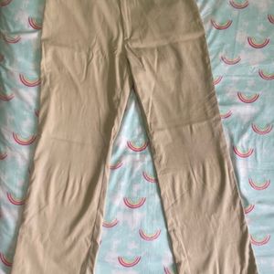 Beige Straight Formal Pants