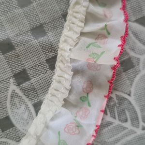 Frilly lace with floral print