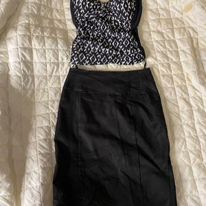 Trendy Skirt Top Combo🖤😍