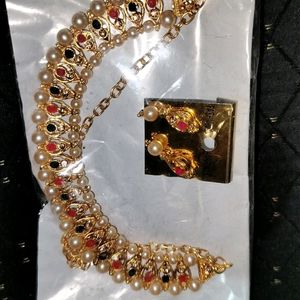 Multi Colour Gold Necklace