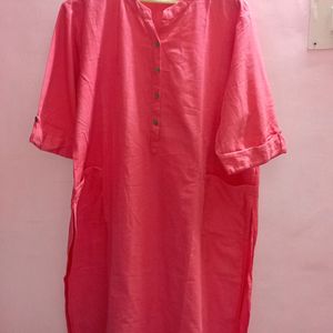 Pink Shirt Style Kurta