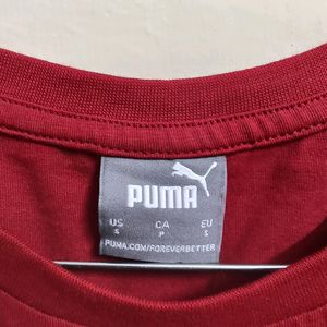 Puma Red Typographic Tshirt Men