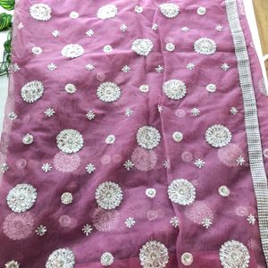 Purple Netted Sequence Saree(Women’s)