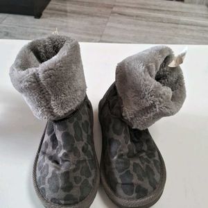 Leopard Print Fur Lined Boots size 12