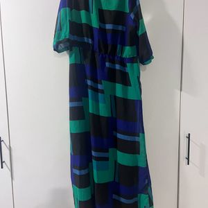 Abstract Print Gown In Good Condition