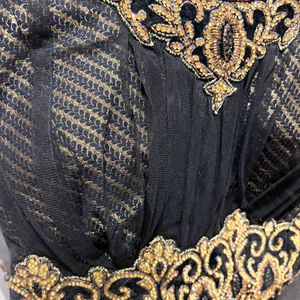 Black & Gold Anarkali Set