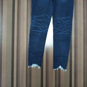 W-53 Size-26 Damage Slim Fit Women Denim Jeans