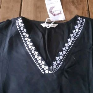 Black Short V Neck - Kurti....