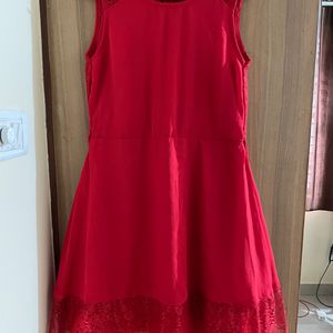 Lace red frock