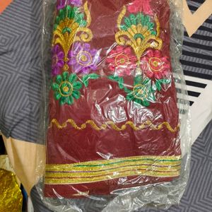 Women Saree Embroidered With Border