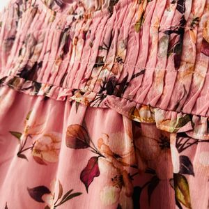 Pink Floral cover Story Top