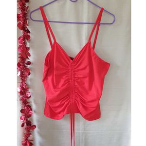 Red Drawstring Top