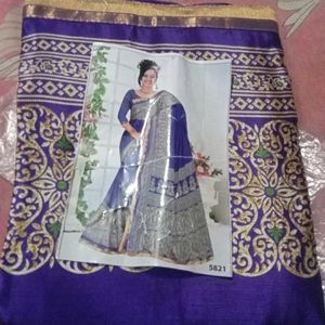 Premium Blue Silk Saree_NEW_With Blouse Pc_ Qty. 1