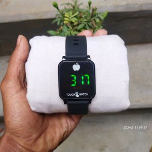 Black Apple Logo Touch Screen Digital Watch