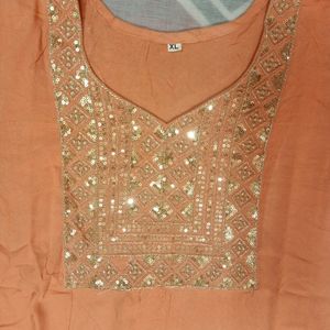 Women Embroidered Straight Kurta