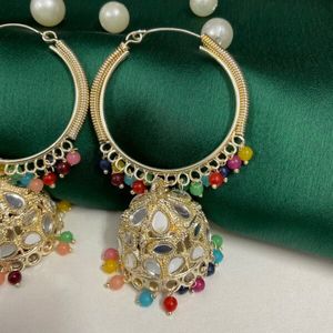 Rainbow Hoop Jhumka(Pack Of 1)