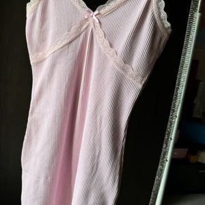 Pink Ribbed Hnm Dress In Size S