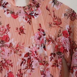 Peach Floral Top