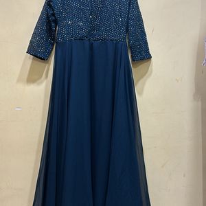 Teal Colour Festive Wear Long Kurta&Dupatta Size L