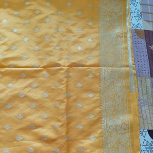 New Unused ChanderiSilk ReshamWork Saree StichedBl