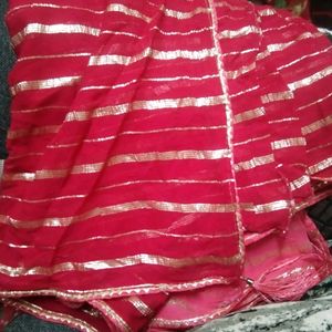 Magenta Pink And Red Saree