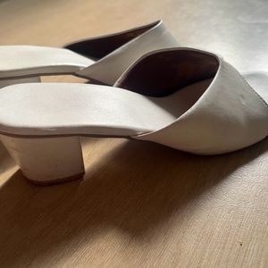 White Block Heel