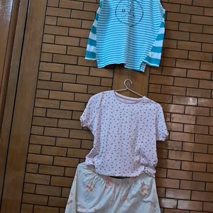 Combo Of Three Cotton  Imported Fabric Top N Short