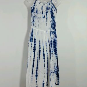 White Tie & Dye Printed Dress ( Women's)