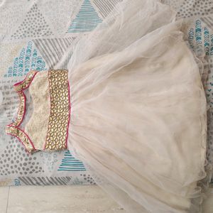 Net Frock Cream Color Good Condition Size Is 16 Fo