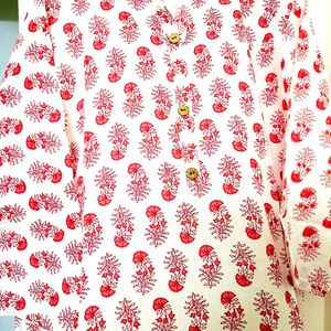 COTTON tunic With Jaipuri Bangru Print Stitched