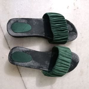 olive green slippers