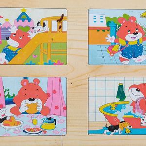 Set Of 4 Puzzles For Children.