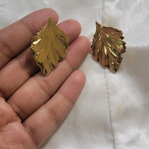 Statement Earrings Leaf Design