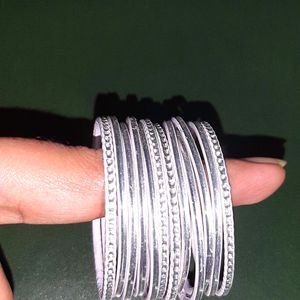 Bangles For Children ( Silver , Pack Of 12)