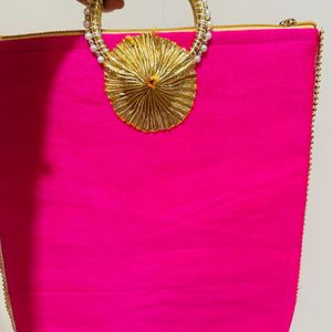 Pink Embroidery Bag