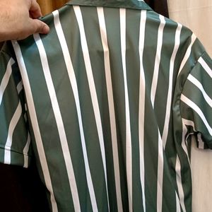 Strip Green And White Shirt