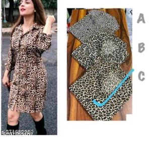 Cheetah Print New Dress With Elastic Sleeves