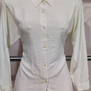 Women Formal Off White Shirt