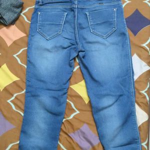 Blue Denim With Fancy Button And Stretchable