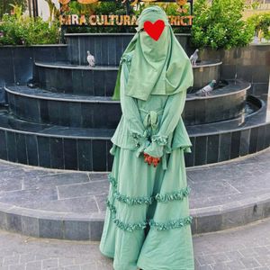 Beautiful Frill Work Abaya