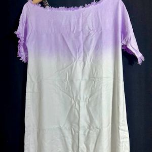 Ombre Dress In Lilac And White( M-L Size)