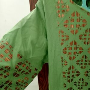 Green Embroidery Anarkali Kurti